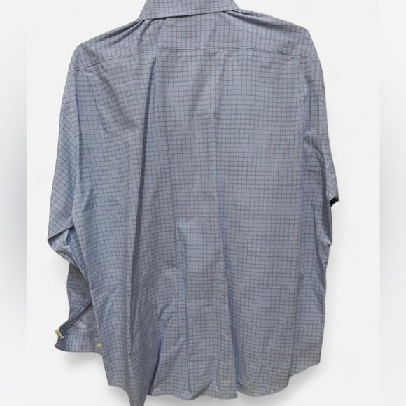 Esquire Men's Classic Blue Plaid check suit button down long sleeve dress shirt - Picture 2 of 4